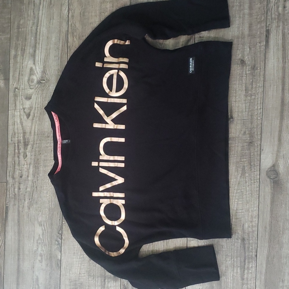Calvin klein Metallic Rose Gold Lettering Sweatshirt